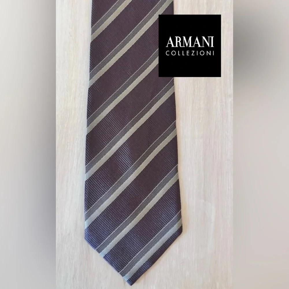Armani Collezioni Made in Italy Men’s Tie Gray - Picture 1 of 5